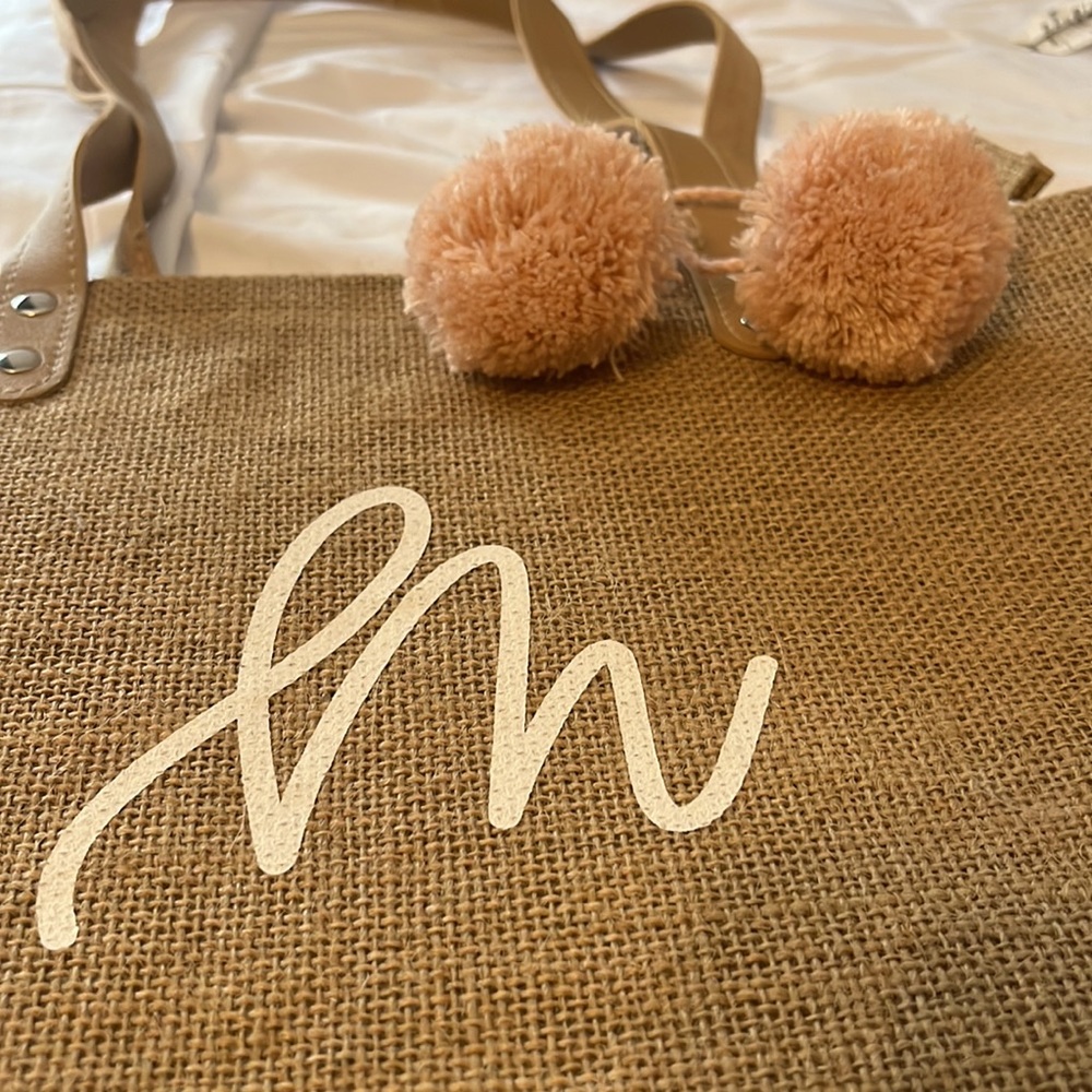NEW Personalized letter “M” beach tote.